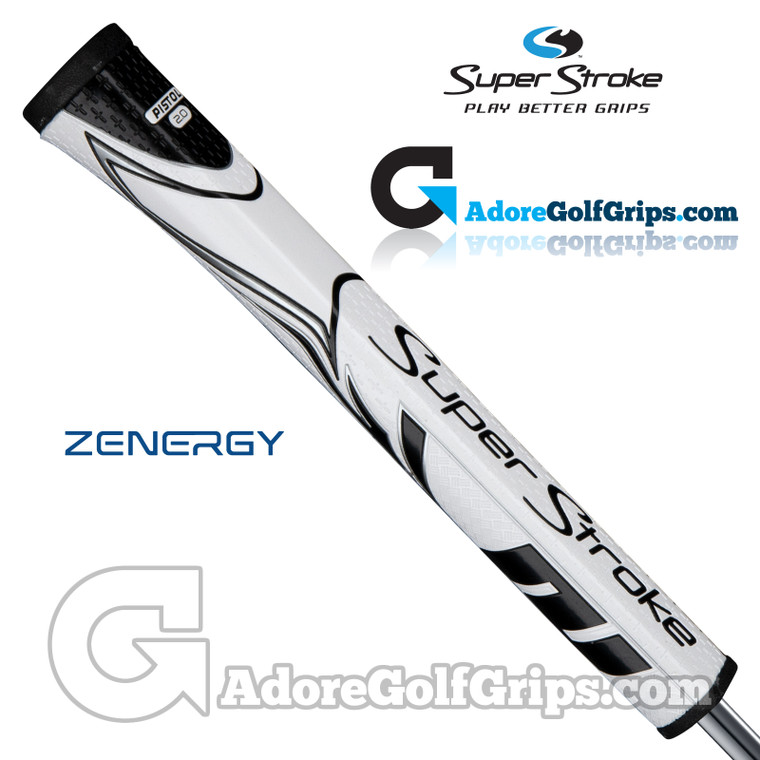 SuperStroke ZENERGY Pistol 2.0 Tech-Port Putter Grip - White / Black