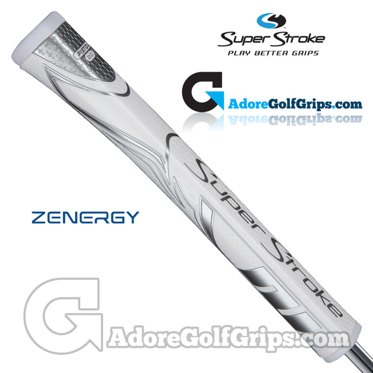 SuperStroke ZENERGY Pistol 2.0 Tech-Port Putter Grip - White / Silver