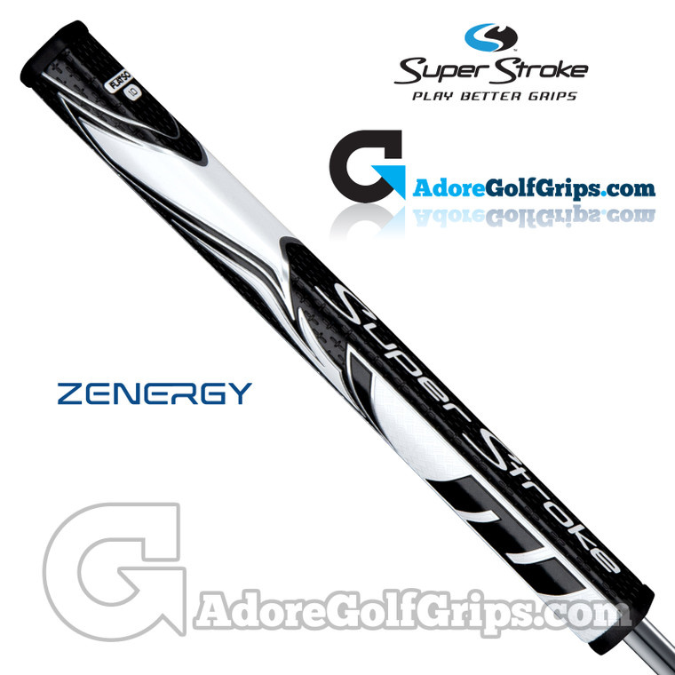 SuperStroke ZENERGY Flatso 1.0 Tech-Port Putter Grip - Black / White