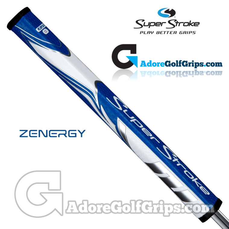 SuperStroke ZENERGY Flatso 1.0 Tech-Port Putter Grip - Blue / White