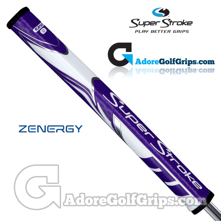 SuperStroke ZENERGY Flatso 1.0 Tech-Port Putter Grip - Purple / White