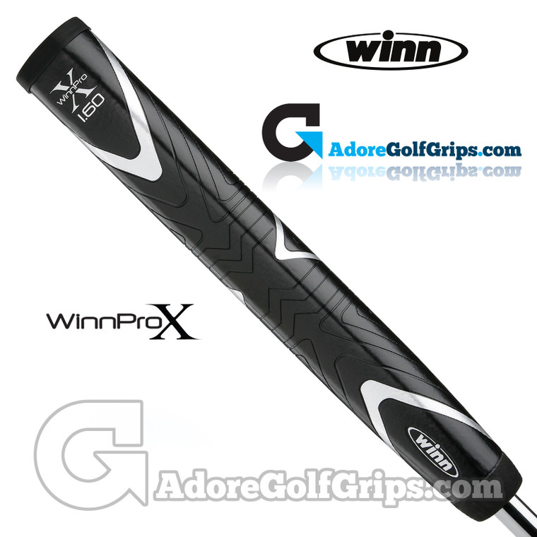 Winn Pro X 1.60" Giant Paddle Lite Putter Grip - Black / Silver