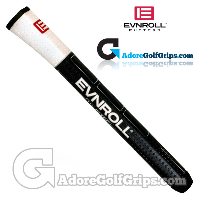 Evnroll TourTac 50 Gram Midsize Pistol Putter Grip - Black / White