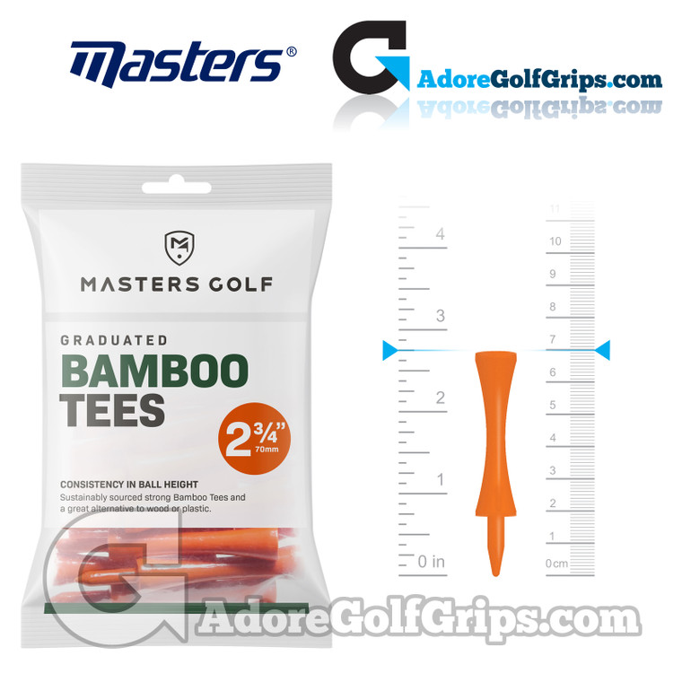 Masters Golf Graduated Bamboo Tees - 2 3/4 Inch (70mm) - Orange (20 Pack)