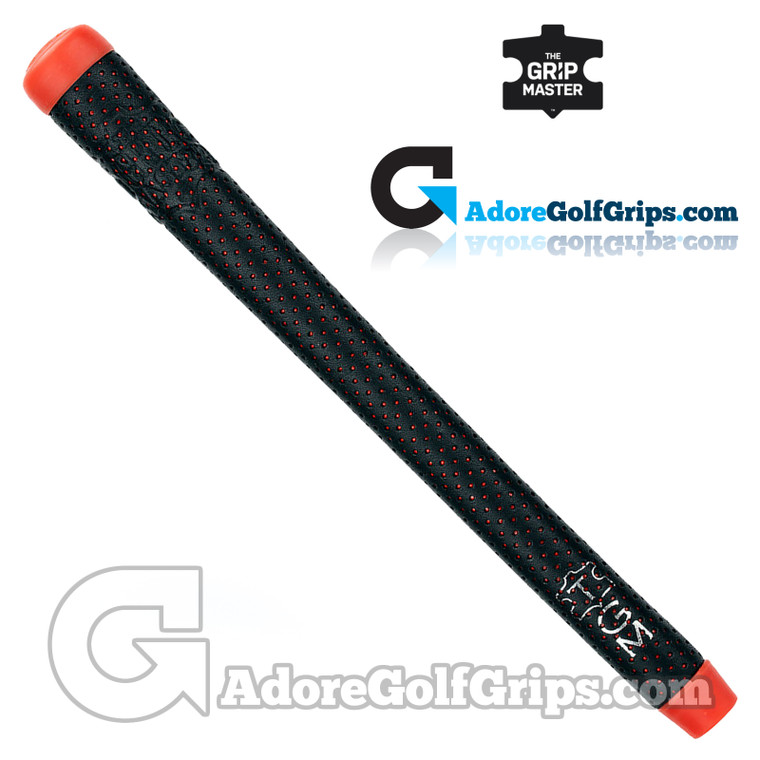 The Grip Master The Master Cowhide Leather Sewn Grips - Black / Red