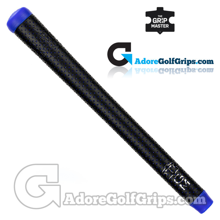 The Grip Master The Master Cowhide Leather Sewn Midsize Grips - Black / Blue