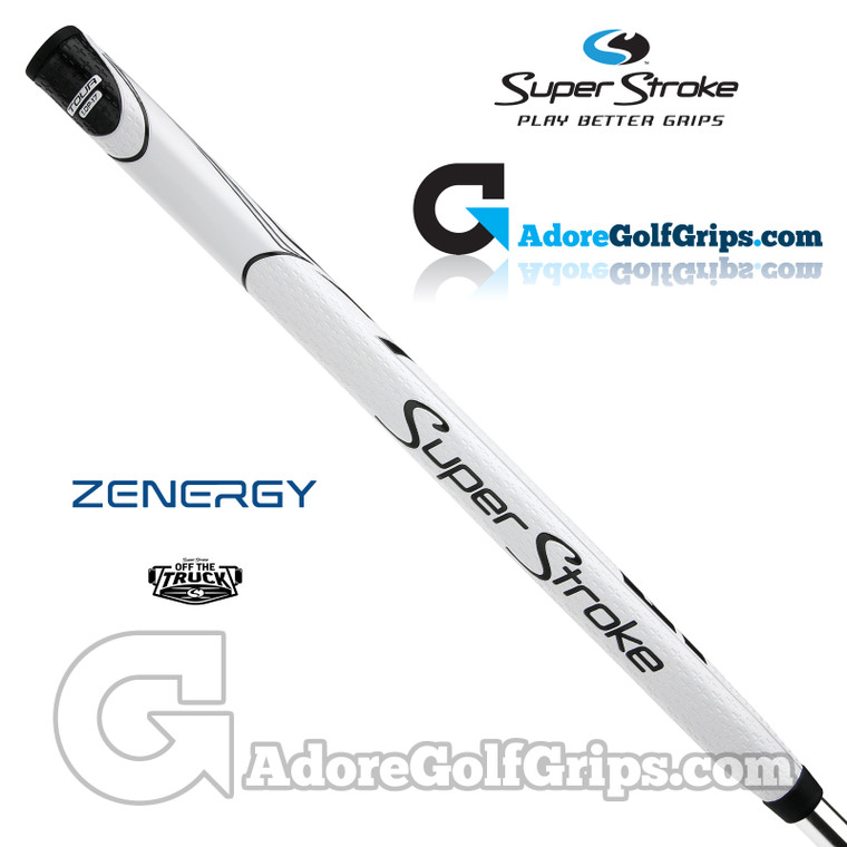 SuperStroke ZENERGY 1.0P 17 Inch Putter Grip - White / Black