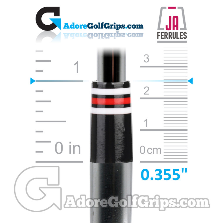 JA Designer Iron Ferrules Taper Tip 0.355" (25.40mm Length) - Black Cherry (12 Pack)