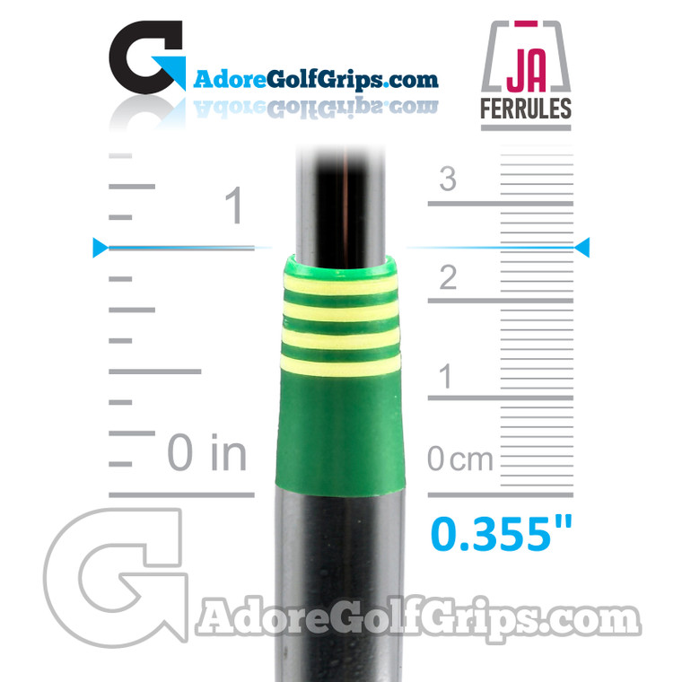 JA Designer Iron Ferrules Taper Tip 0.355" (25.40mm Length) - Evergreen (12 Pack)
