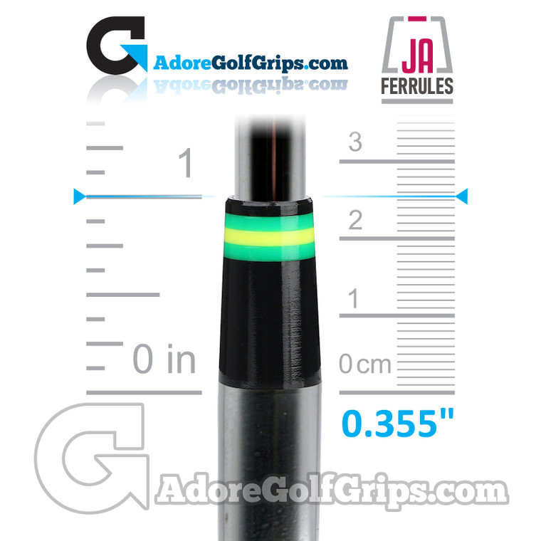 JA Designer Iron Ferrules Taper Tip 0.355" (25.40mm Length) - Kiwi (12 Pack)