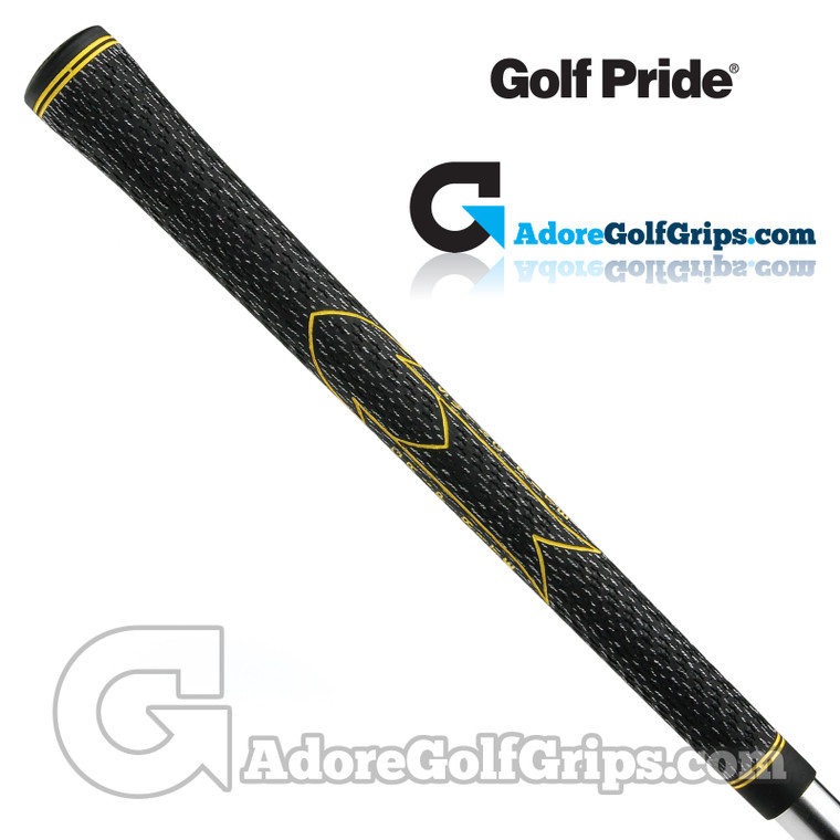 Golf Pride V55 Full Cord Grips (Front Detail) - Black / Yellow