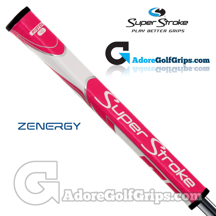 SuperStroke ZENERGY Pistol 1.0 Tech-Port Putter Grip - Pink / White SuperStroke ZENERGY Pistol 1.0 Tech-Port Putter Grip - Pink / White