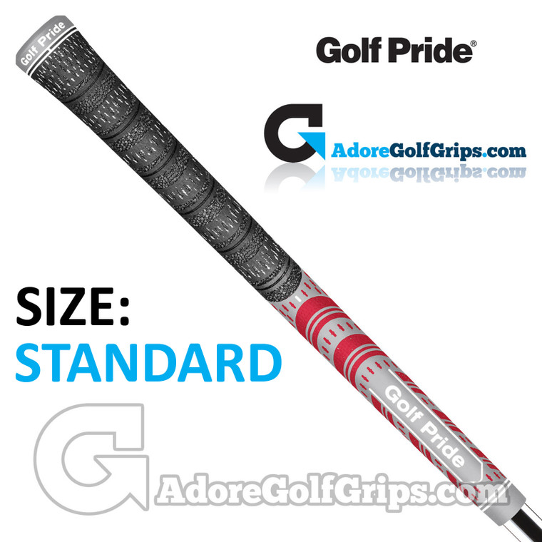 9 Golf Pride New Decade Multi Compound MCC Teams Grips - Black / Grey / Red With Free Tape