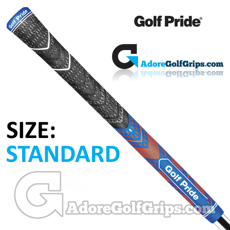 13 Golf Pride MCC Plus 4 Teams Grips - Black / Blue / Orange - With Free Tape