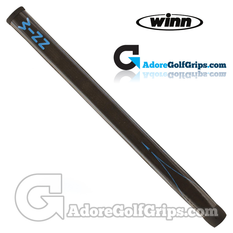 Winn 13 Inch Long Pistol Counterbalance Putter Grip - Black / Blue