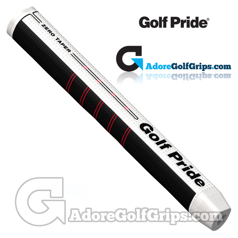 Golf Pride Zero Taper Straight Medium Midsize Putter Grip - Black / White / Red