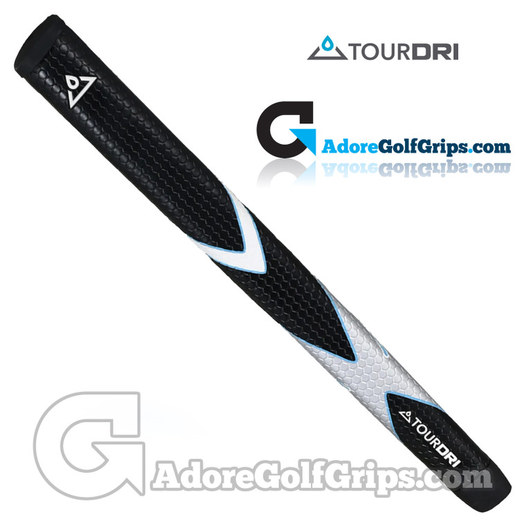TourDri PU Midsize Putter Grip - Black / Silver / Blue