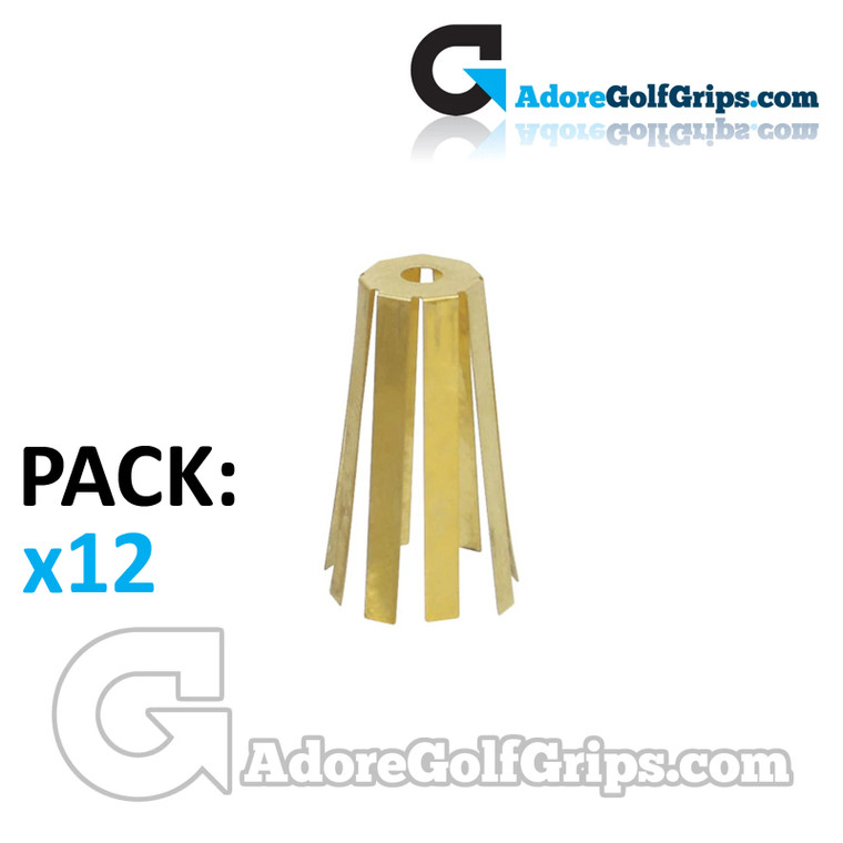 Brass Adaptor Shims 8 Prong For Irons - Fits 0.355" Shafts To 0.370" Hosels (12 Pack)