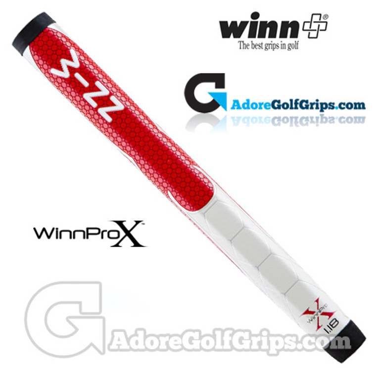 Winn Pro X 1.18" Midsize Paddle Lite Putter Grip - Red / Cool Grey / White