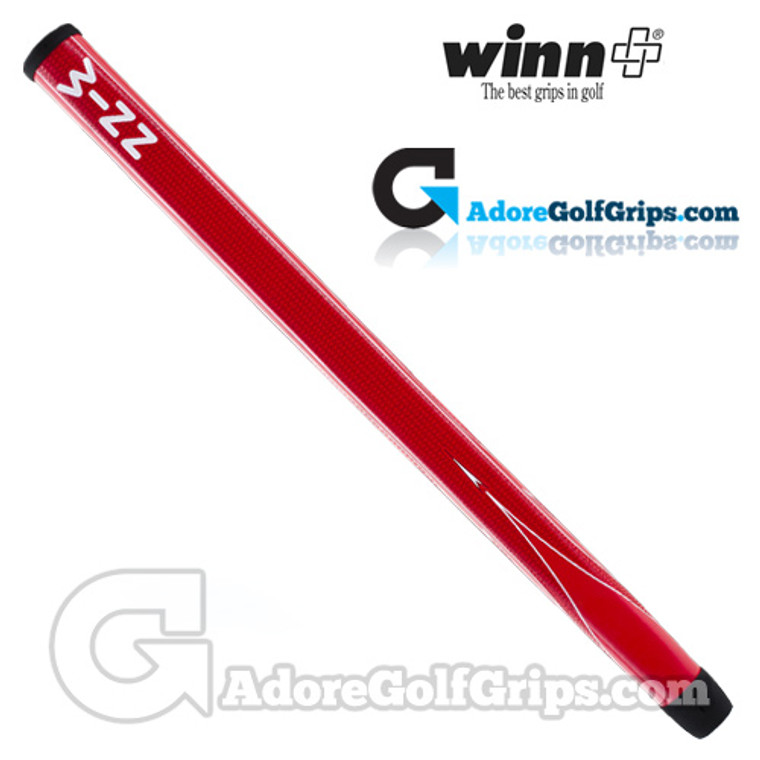 Winn 15 Inch Long Pistol Counterbalance Putter Grip - Red / White