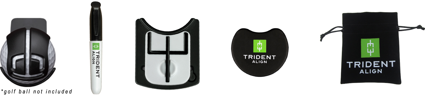 Trident Align Adjustable Ball Marker Putting Aid - What Is Included