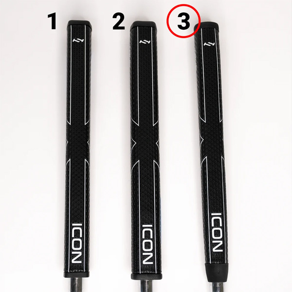Icon Putter Grips Top View Comparison.