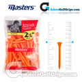 Masters Golf Plastic Tees - Extra Long - 2 3/4 Inch (70mm) - Orange (30 Pack)