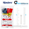 Masters Golf White Wooden Tees - 2 3/4 Inch (70mm) - White (20 Pack)