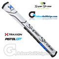 SuperStroke TRAXION Pistol GT 1.0 Tech-Port Putter Grip - White / Blue / Black