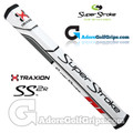 SuperStroke TRAXION SS2R Squared Tech-Port Putter Grip - White / Red / Grey