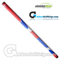 JumboMax JMX 21 Inch Long / Arm Lock Putter Grip - White / Red / Blue