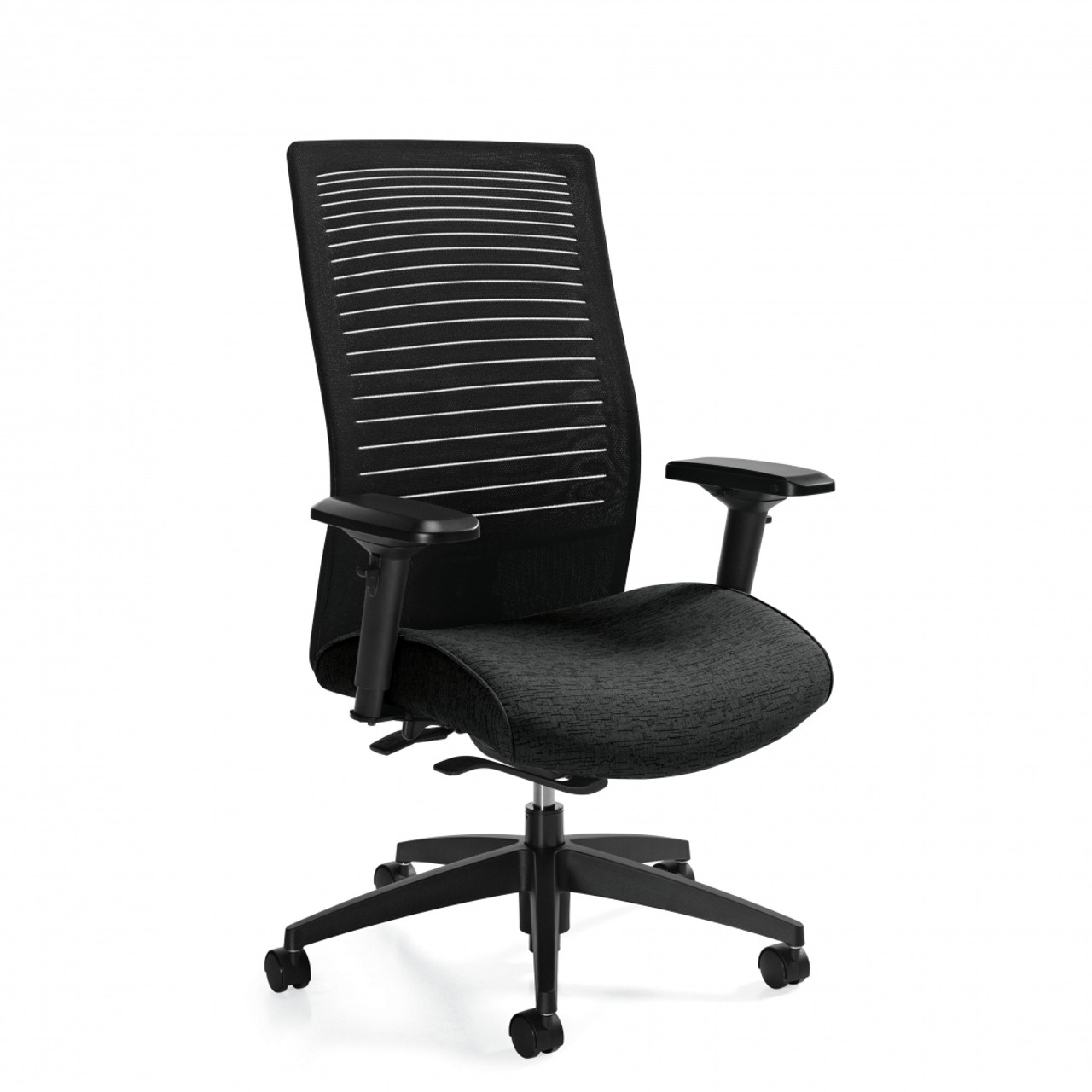 Global LOOVER-High back weight sensing synchro w/arms. Soft
