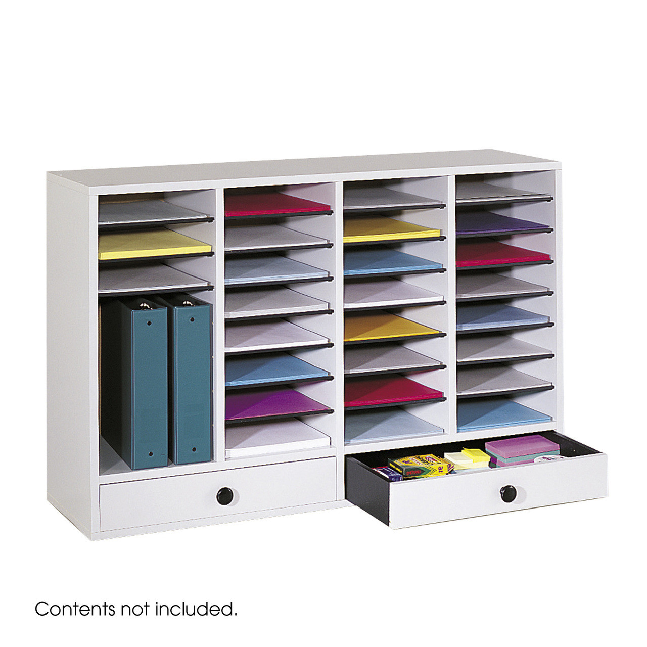 Safco Wood Adjustable Literature Organizer, 32 Compartment w  Safco Wood Adjustable Organizer main image 0