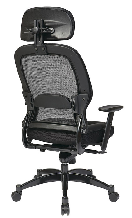 Office Star ProGrid Breathable Mesh Manager's Office Chair with Adjustable Seat Height, Multi-Function Tilt Control and Seat Slider, Mid Back, Icon Black Fabric
