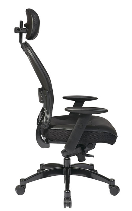 Office Star ProGrid Breathable Mesh Manager's Office Chair with Adjustable Seat Height, Multi-Function Tilt Control and Seat Slider, Mid Back, Icon Black Fabric - Thumbnail 3