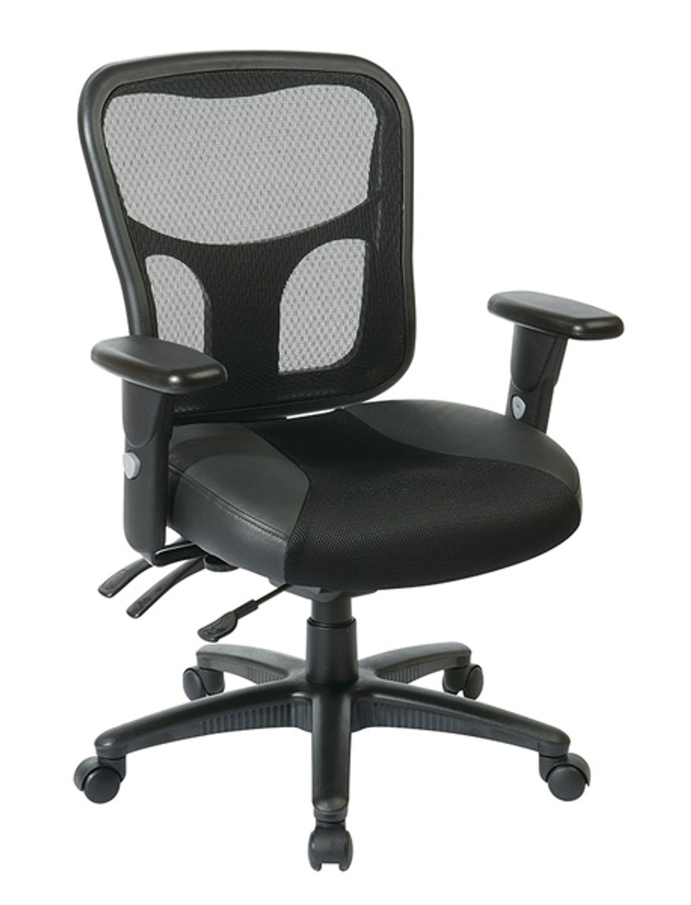 Office Star ProGrid High Back Managers Chair with Leather and Mesh Seat -  Everything For Offices