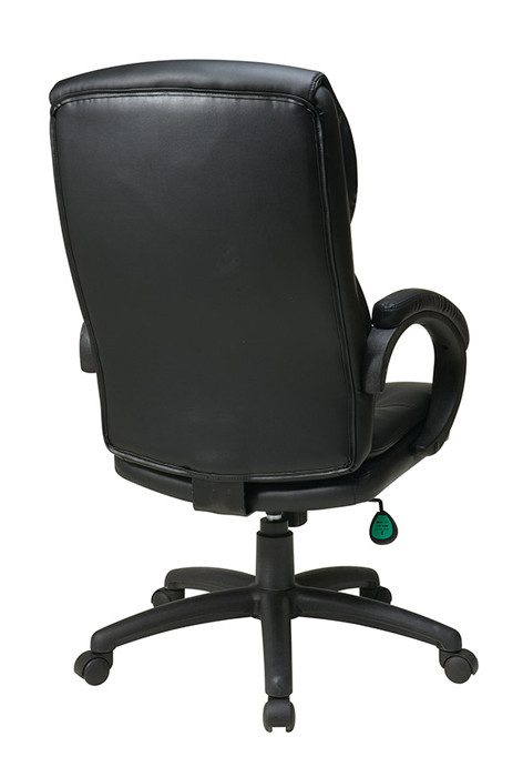 Office Star High Back Eco Leather Executive Chair with Padded Arms