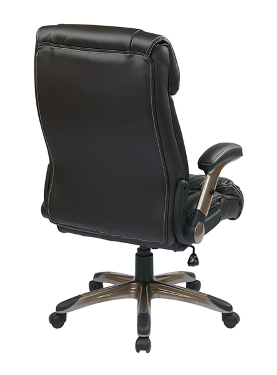 Office Star Executive Eco Leather Chair with Adjustable Padded