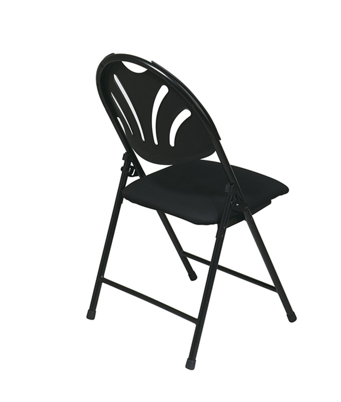 Folding Cushion Chair - 4 Pack - Black, Silver - Work Smart by Office Star Products