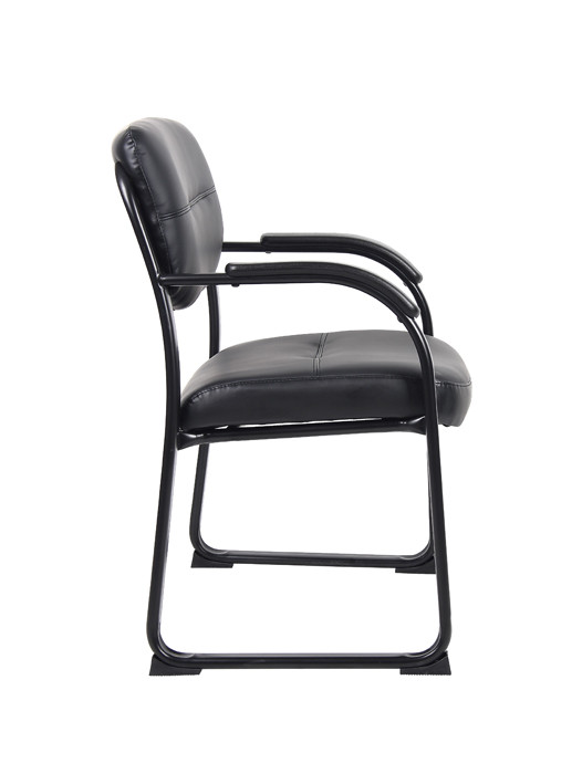 Boss Leather Sled Base Side Chair - Thumbnail 2