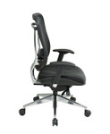 Office Star Executive High Back Chair with Breathable Mesh Back and Leather Seat