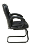 Office Star Eco Leather Visitors Chair with Padded Arms and Sled Base