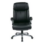 Office Star Executive Eco Leather Chair with Adjustable Padded Flip Arms