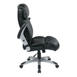 Office Star Executive Eco Leather Chair with Adjustable Padded Flip Arms