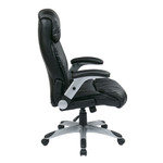 Office Star Executive Eco Leather Chair with Adjustable Padded Flip Arms