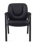 Offices To Go - Leather Guest Chair w/upholstered armrests
