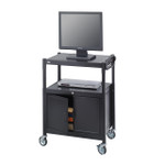 Safco Steel Adjustable AV Cart With Cabinet