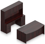 Offices To Go Layout SL-22, Bow Front Desk & Credenza with Hutch