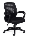 Offices To Go Mesh Executive Chair with fixed height molded arms and padded armrests