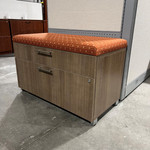 Pre-Owned Walnut Laminate 2 Drawer Lateral Box/File with Orange Top Cushion